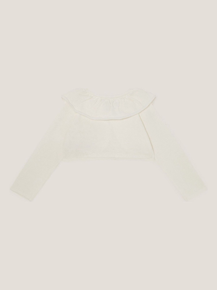 Monsoon Natural Baby Oversized 100% Cotton Collar Cardigan - Image 2 of 3