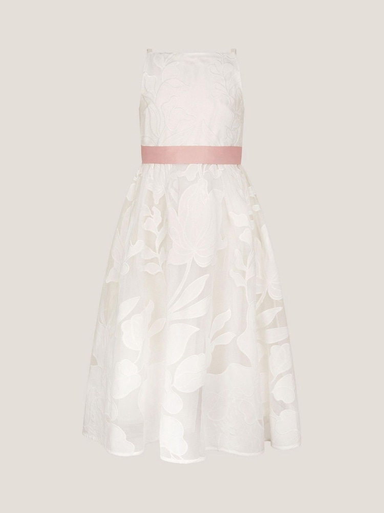 Monsoon White Floral Embroidered Maxi Party Dress - Image 1 of 3