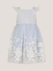 Monsoon Blue Baby Abigail Embroidered Party Dress - Image 1 of 3