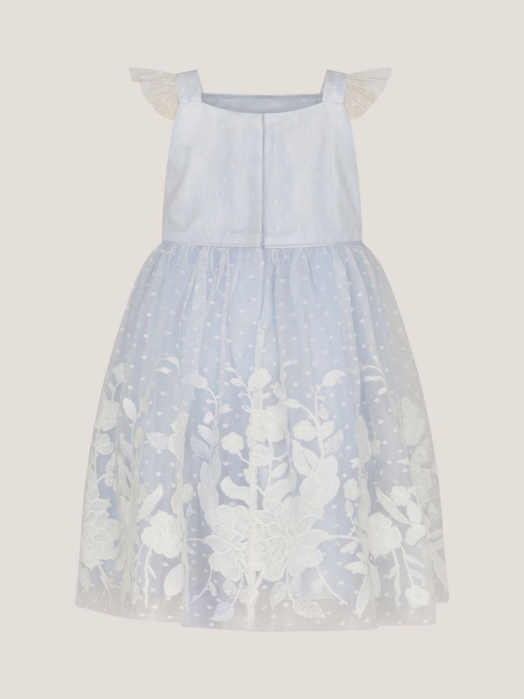 Monsoon Blue Baby Abigail Embroidered Party Dress - Image 2 of 3
