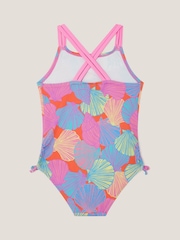 Monsoon Pink Shell Print Ruched Swimsuit - Image 2 of 3