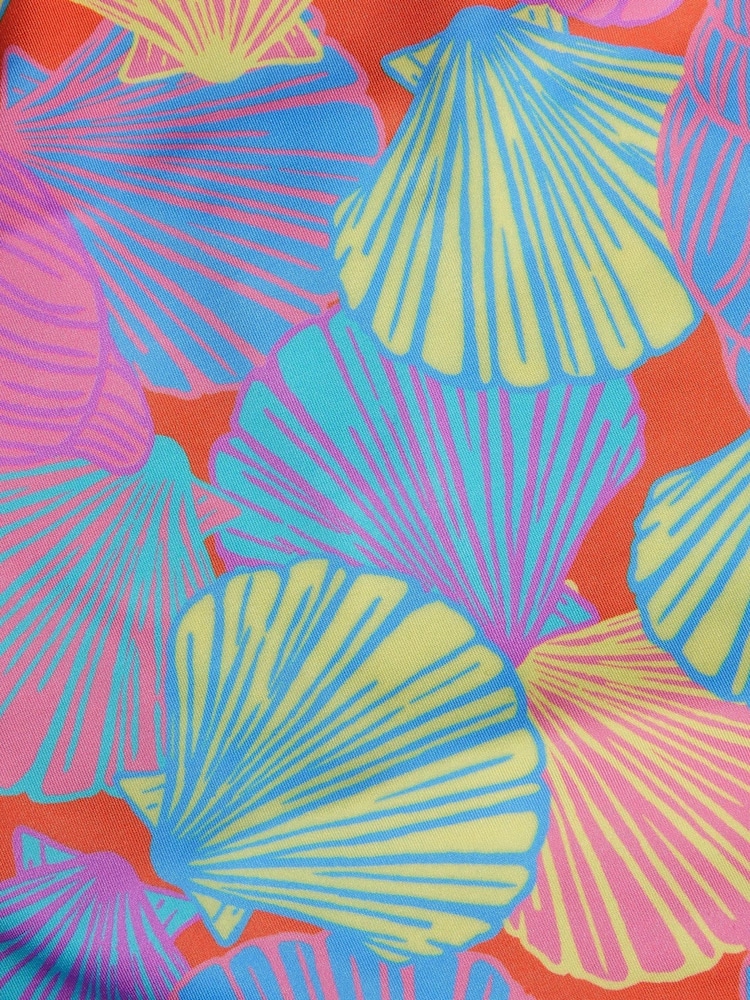 Monsoon Pink Shell Print Ruched Swimsuit - Image 3 of 3
