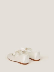 Monsoon Natural Satin Bow Ballet Flats - Image 3 of 3