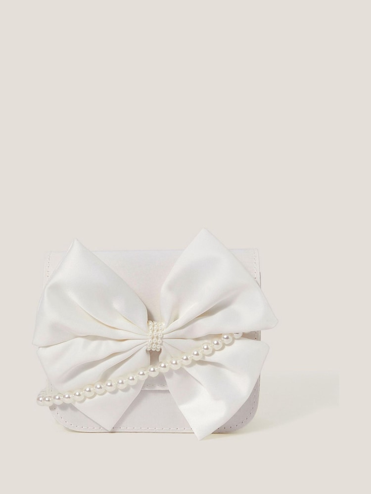 Monsoon Natural Large Bow Bridesmaid Mini Bag - Image 1 of 3 Monsoon Natural Large Bow Bridesmaid Mini Bag - Image 1 of 3