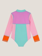 Monsoon Pink Colourblock UPF50+ Long Sleeve Swimsuit - Image 2 of 3