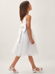 Monsoon White Pearl Embellished Bow Dress - Image 1 of 4