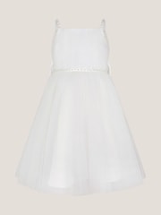 Monsoon White Pearl Embellished Bow Dress - Image 2 of 4