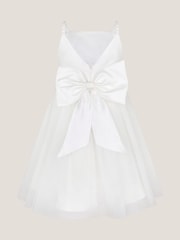 Monsoon White Pearl Embellished Bow Dress - Image 3 of 4