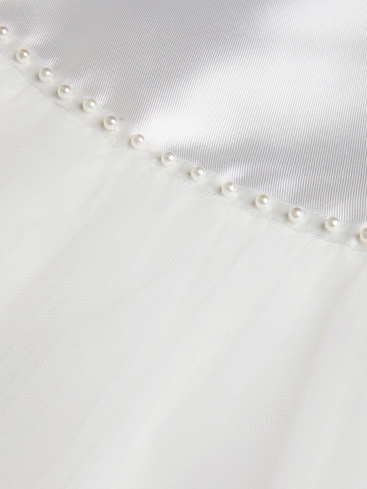 Monsoon White Pearl Embellished Bow Dress - Image 4 of 4
