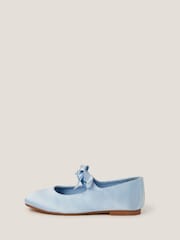 Monsoon Blue Satin Bow Ballet Flats - Image 1 of 3