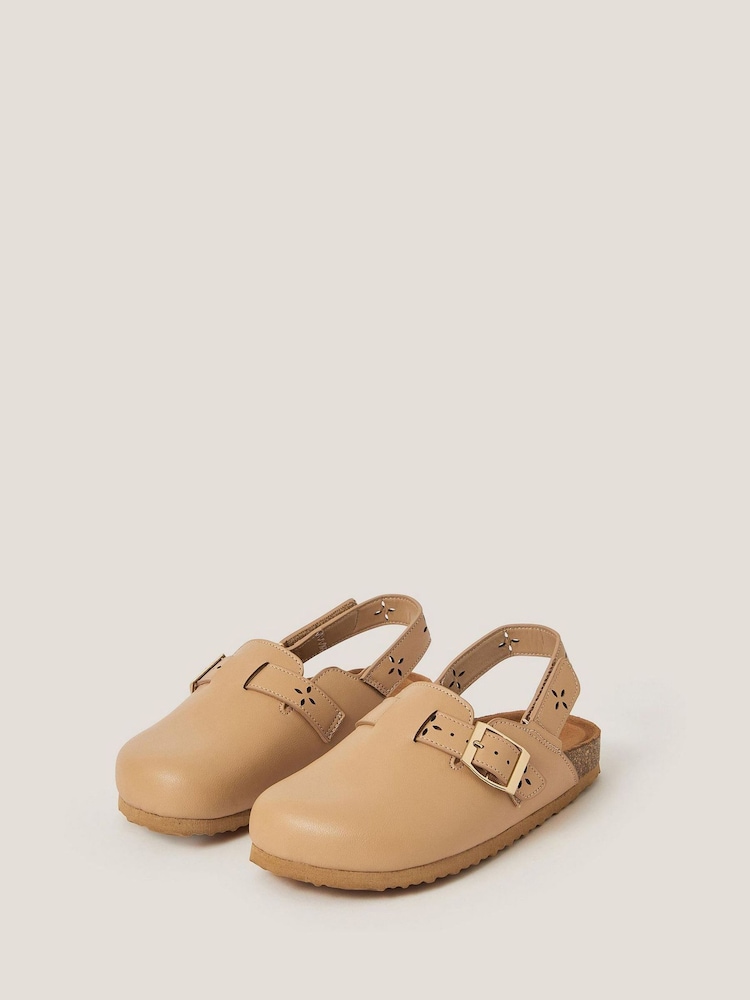Monsoon Natural Cutwork Mule Clogs - Image 2 of 3
