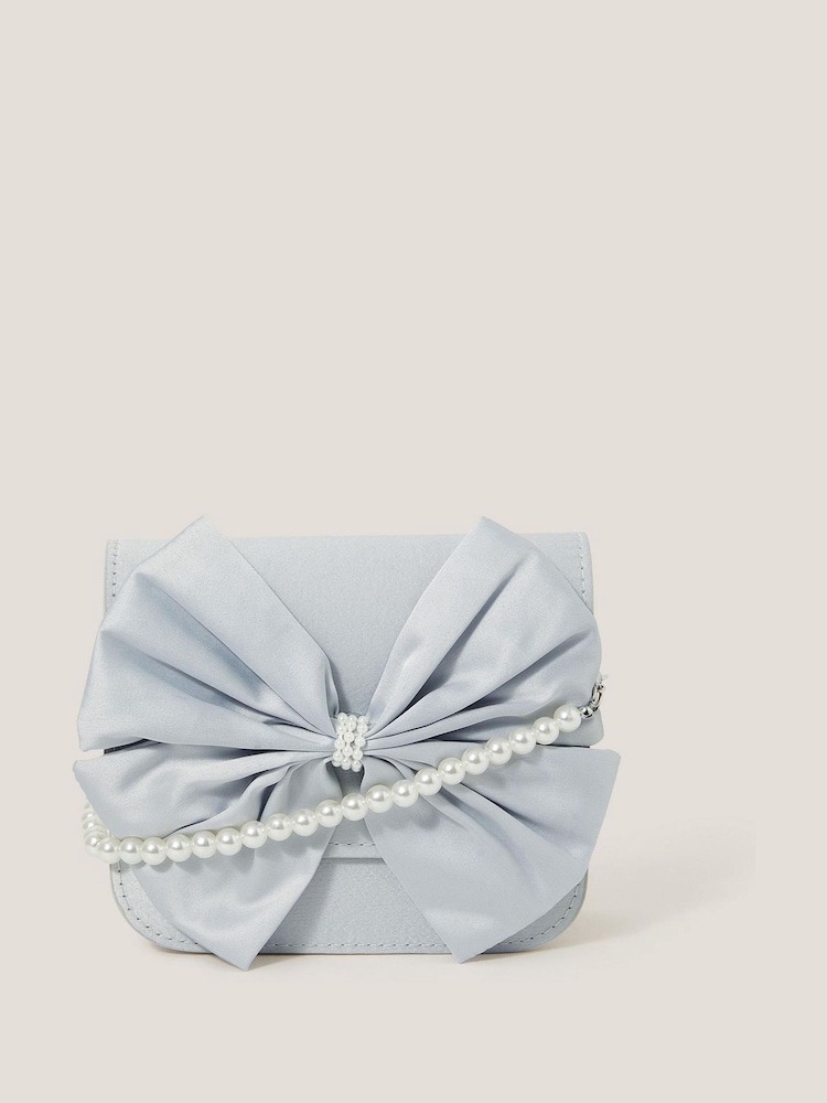 Monsoon Blue Large Bow Bridesmaid Mini Bag - Image 1 of 3 Monsoon Blue Large Bow Bridesmaid Mini Bag - Image 1 of 3