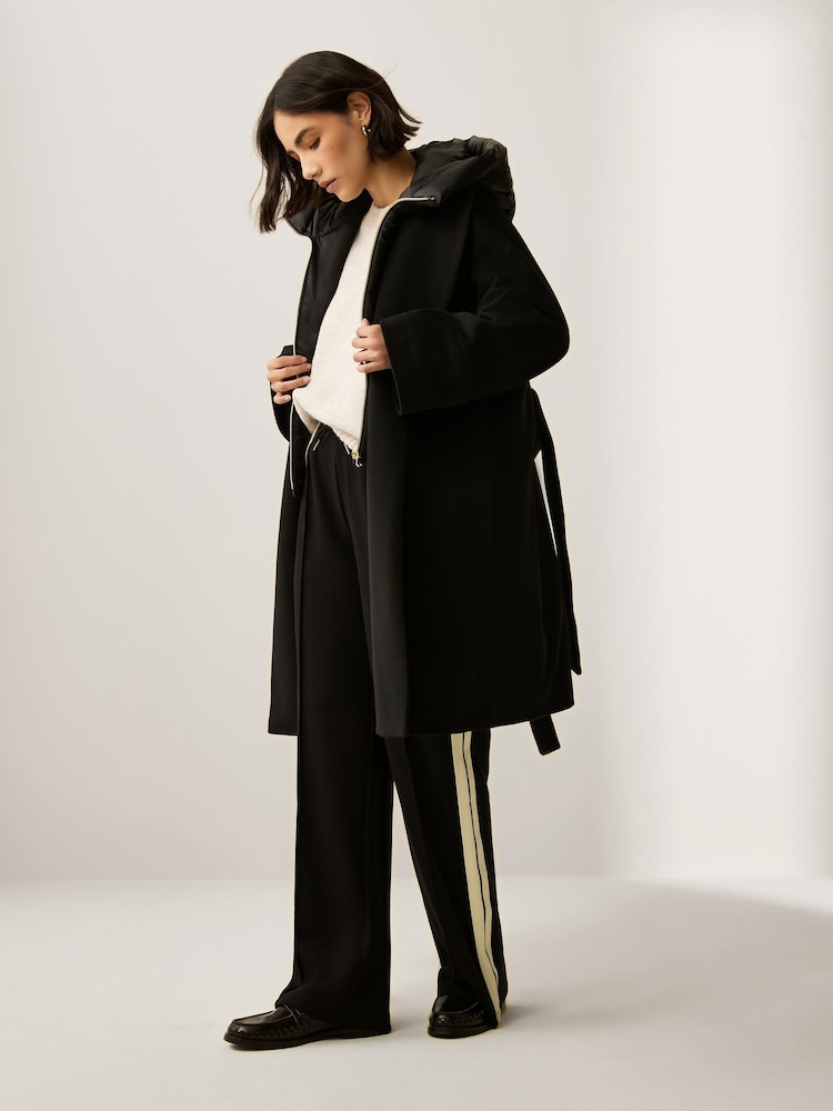 Membeli Mantel Bertudung Hitam Emme by Marella Carezza dari Next