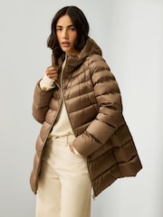 Emme Marella Ginseng Hooded Quilted Brown Jacket - Image 1 of 6