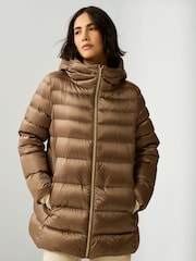 Emme Marella Ginseng Hooded Quilted Brown Jacket - Image 3 of 6