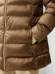 Emme Marella Ginseng Hooded Quilted Brown Jacket - Image 5 of 6