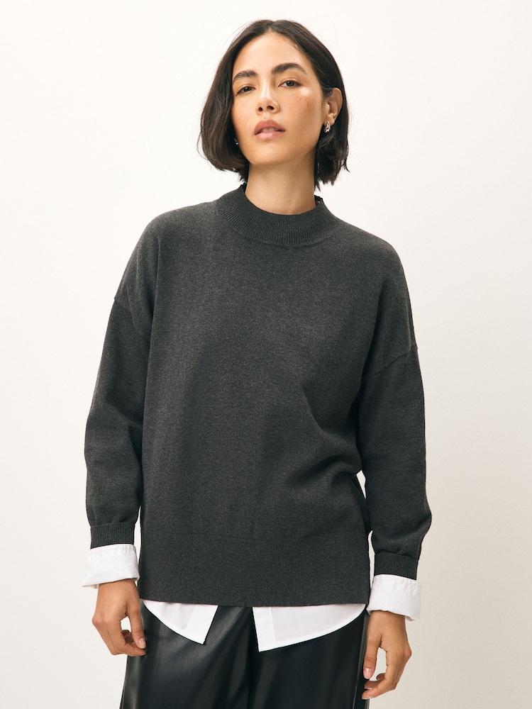 Emme Marella Grey Sfoglia Knitted Jumper - Image 1 of 6