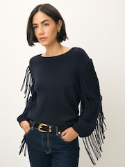 Emme Marella Blue Falco Long Sleeve Top - Image 1 of 4