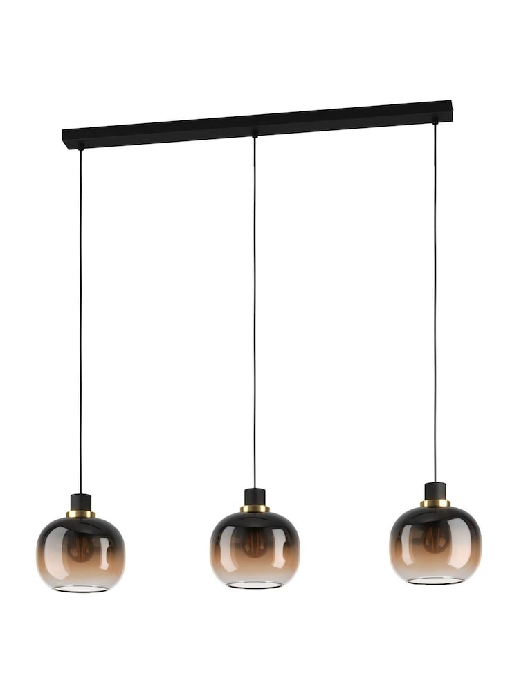 Eglo Black Brass OILELLA Linear Glass Pendant Light - Image 2 of 3