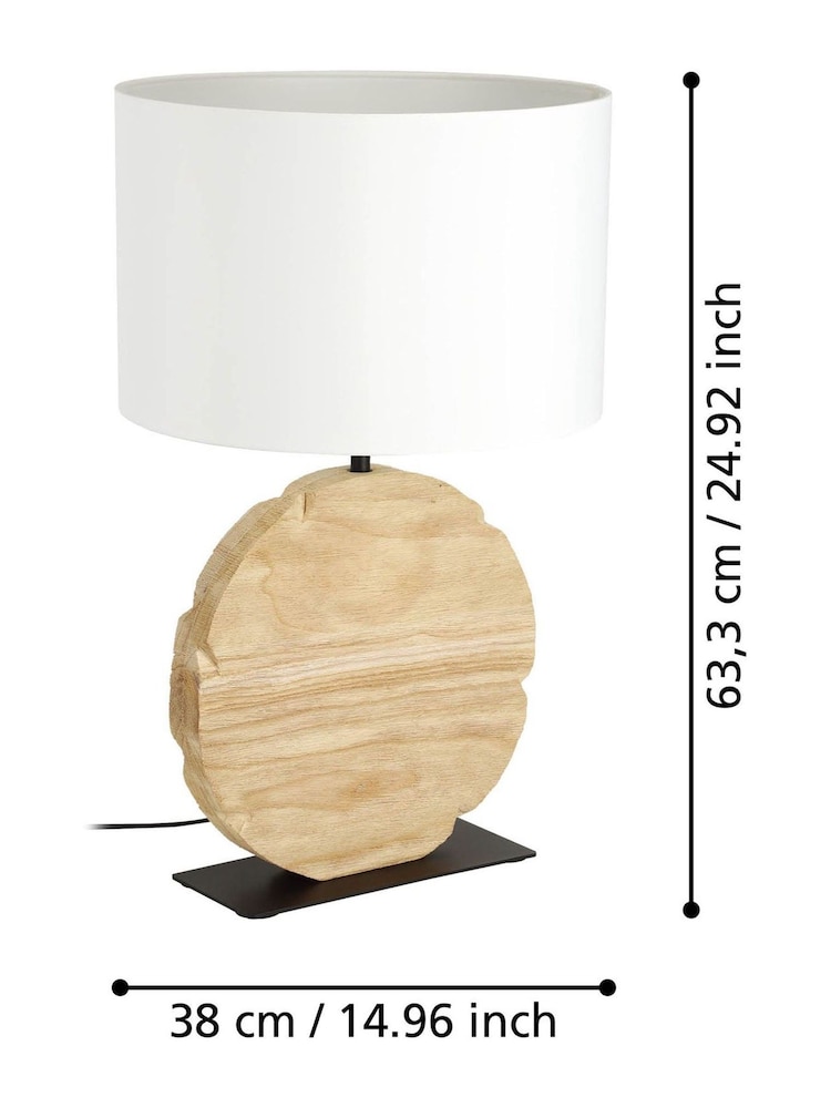 Eglo Black Brown Contessore Sleek Fabric Boho Table Lamp - Image 4 of 4