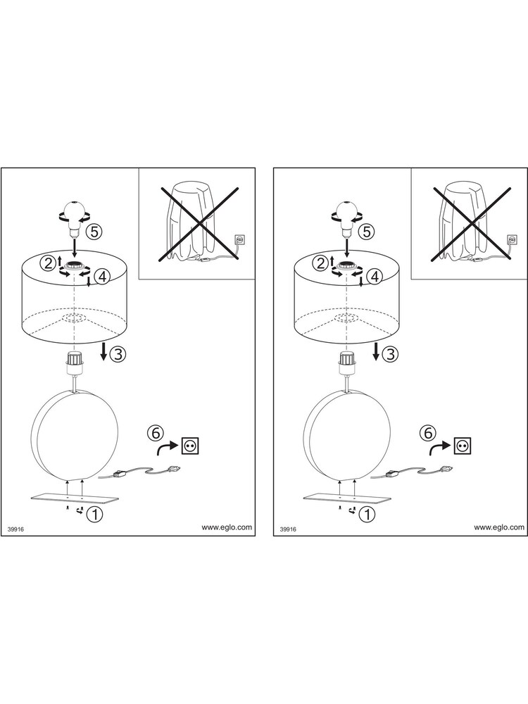 Eglo Black Brown Contessore Sleek Fabric Boho Table Lamp - Image 5 of 5 Eglo Black Brown Contessore Sleek Fabric Boho Table Lamp - Image 5 of 5