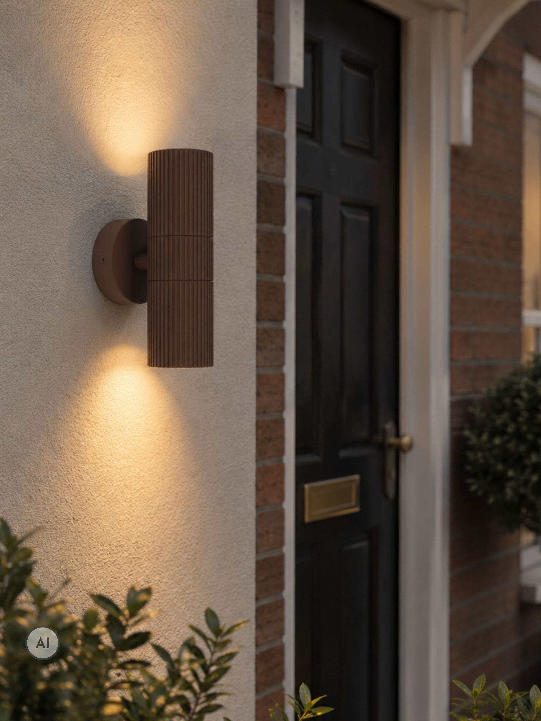 Eglo Wall Lamp Outdoor Tomelloso, Exterior Lighting for House Wall | mounted light with Uplight and Downlight, fixture Aluminium in Rust Colour, GU10 Socket, IP44 - Image 3