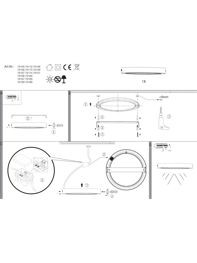 Eglo White IDUM-E LED Ceiling Light - Image 5 of 5