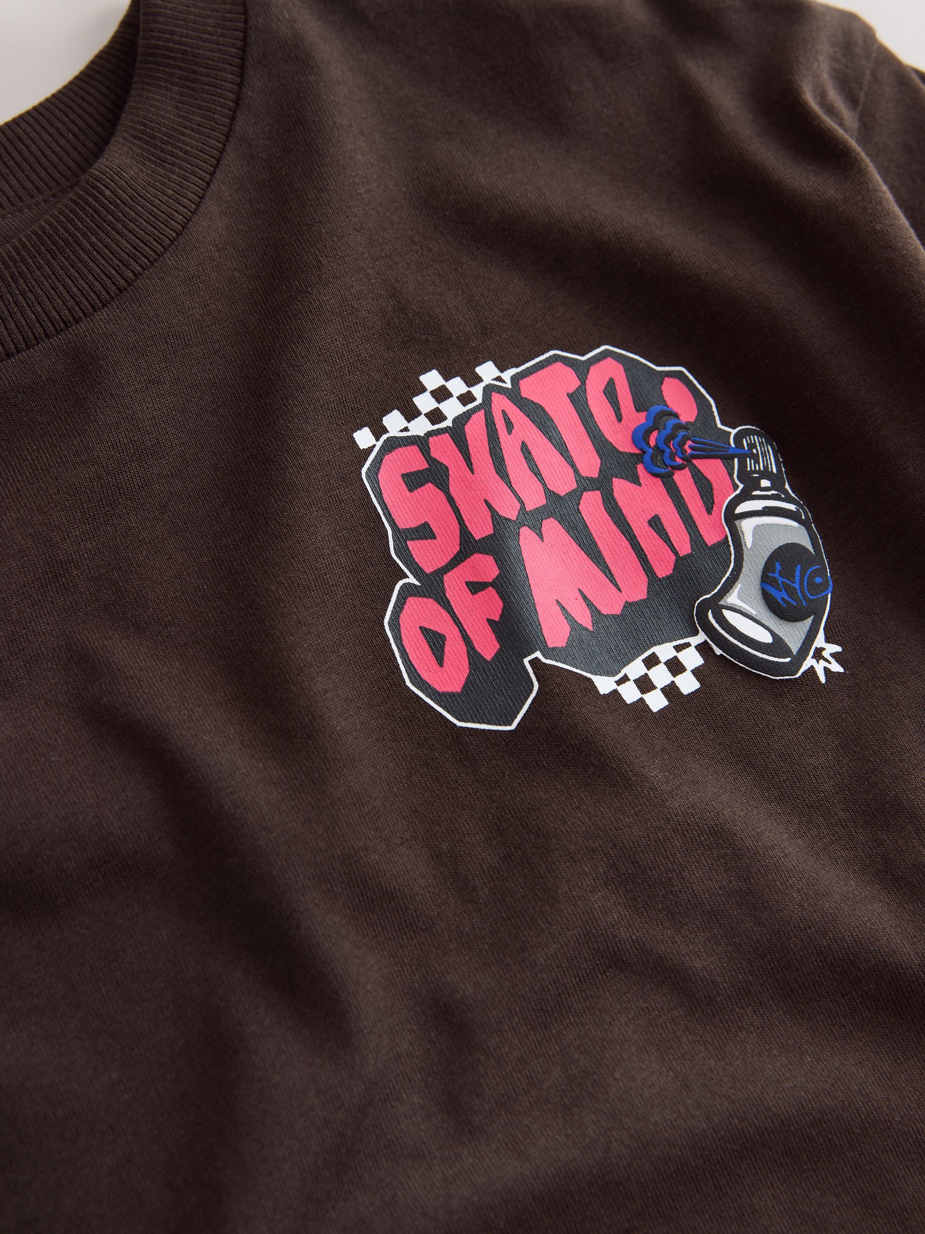 Buy Brown Back Print Short Sleeve Graphic T-Shirt (3-16yrs) from