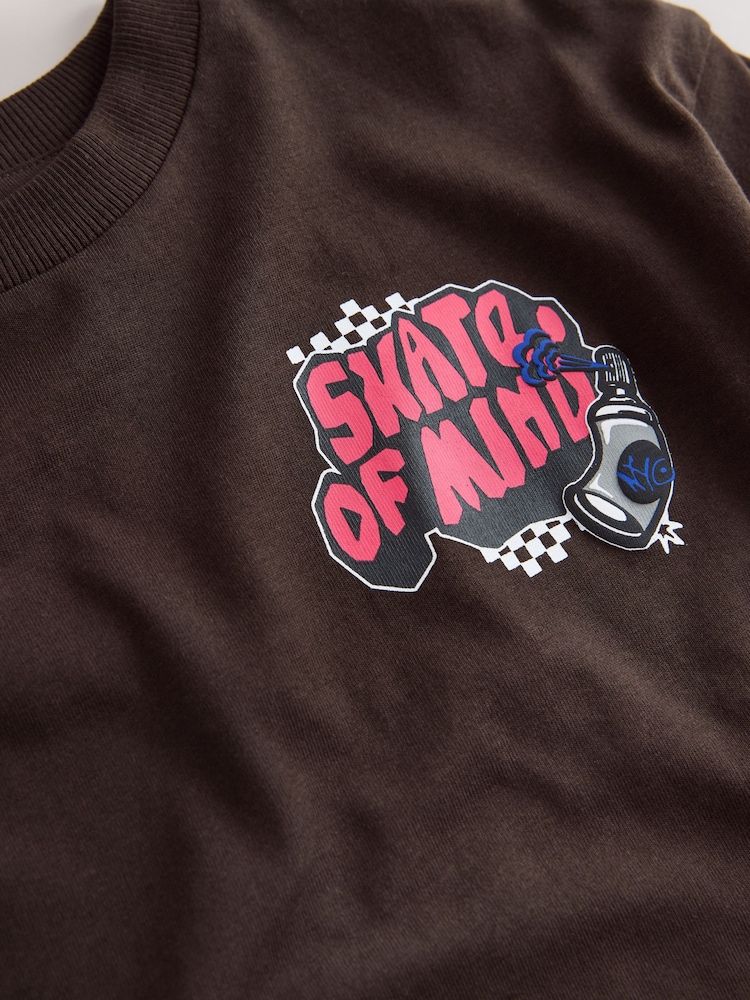 Brown Back Print Relaxed Fit Short Sleeve Graphic T-Shirt (3-16yrs) - Image 4 of 4