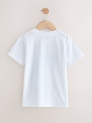 Blanco/azul con dinosaurio - Camiseta de corte estándar y manga corta con estampado gráfico (3-16 años) - Imagen 2 de 4