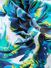 Blanco/azul con dinosaurio - Camiseta de corte estándar y manga corta con estampado gráfico (3-16 años) - Imagen 4 de 4