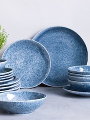 Code Maison Reactive Blue 18 Piece Feather Dinner Set - Image 1 of 2