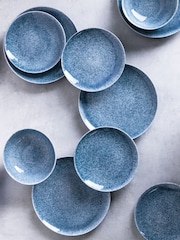 Code Maison Reactive Blue 18 Piece Feather Dinner Set - Image 2 of 2