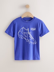 Cobalt Blue Football Regular Fit Short Sleeve Graphic Print T-Shirt (3-16yrs) - Image 1 of 4