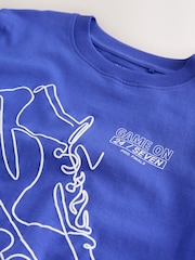 Cobalt Blue Football Regular Fit Short Sleeve Graphic Print T-Shirt (3-16yrs) - Image 3 of 4
