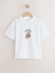 ホワイト スカル バックプリント - リラックスフィット 半袖 グラフィック Tシャツ（3 〜 16 歳） - 画像 4 / 7
