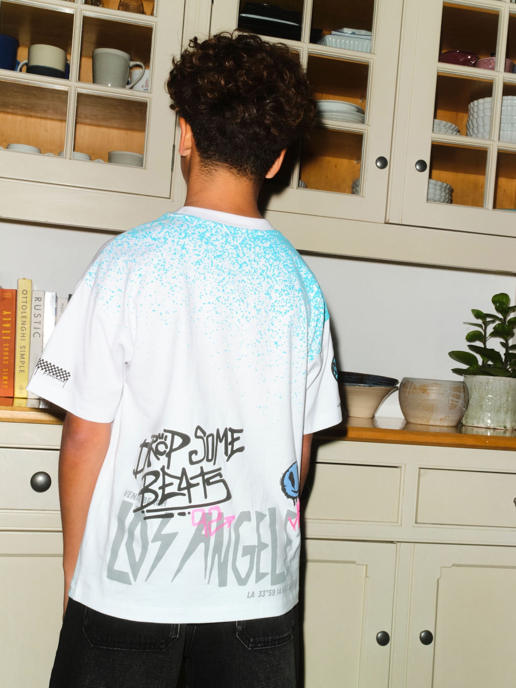 Buy White Spray Graffiti Short Sleeve Graphic T-Shirt (3-16yrs
