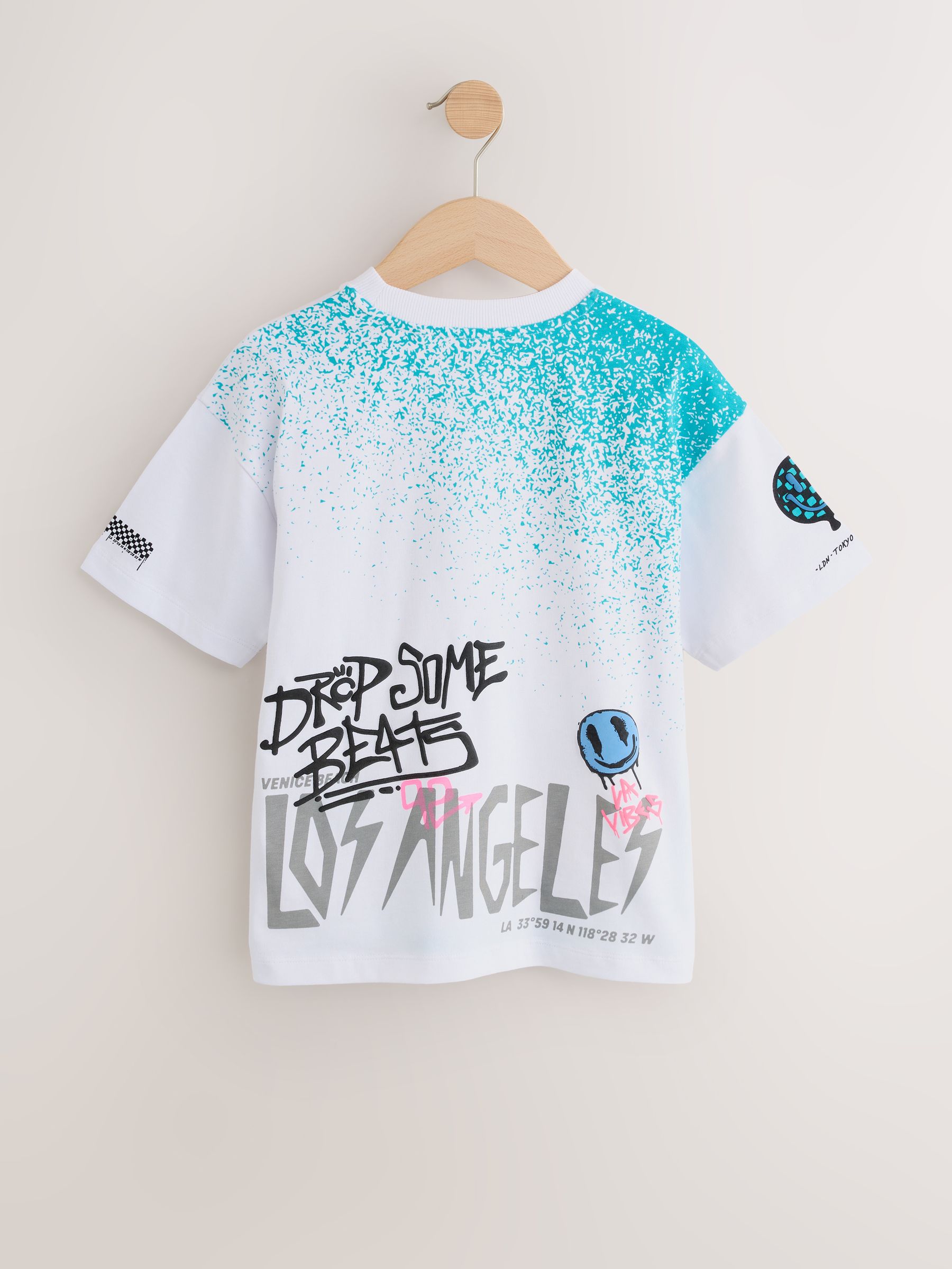 Buy White Spray Graffiti Short Sleeve Graphic T-Shirt (3-16yrs
