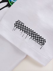 White Spray Graffiti Relaxed Fit Short Sleeve Graphic T-Shirt (3-16yrs) - Image 5 of 7