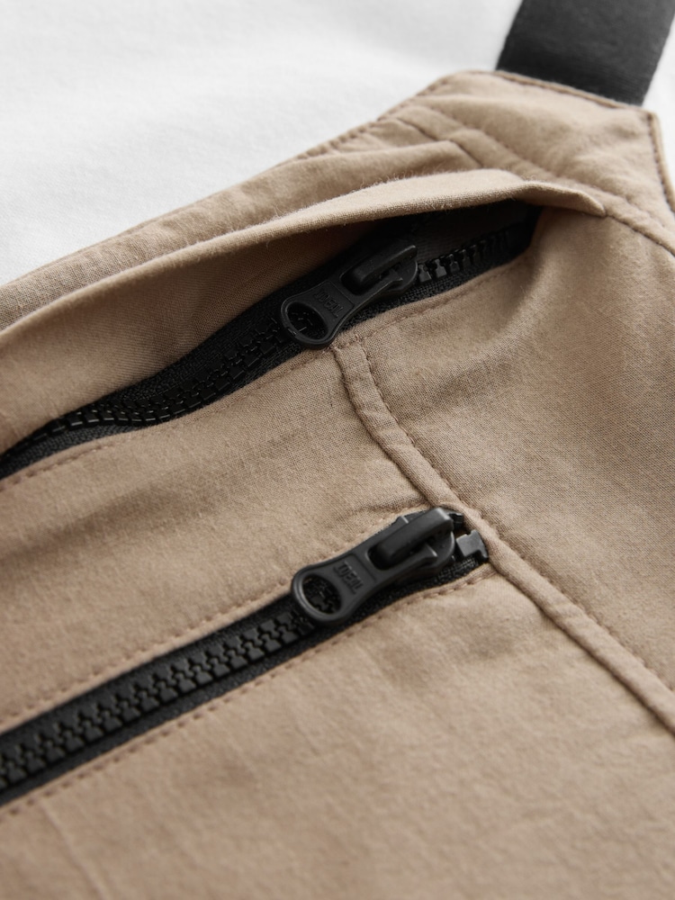 أبيض / إسمنتي - تيشرت بأكمام قصيرة وجيب على شكل حقيبة (3-16 سنة) - صورة 5 من 5