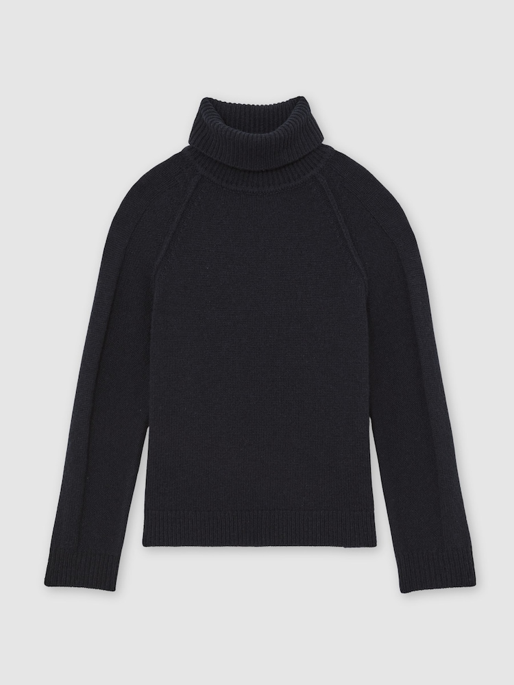Reiss Navy Gosforth 3-9 yrs Wool-Cashmere Roll-Neck Jumper - Image 2 of 4 Reiss Navy Gosforth 3-9 yrs Wool-Cashmere Roll-Neck Jumper - Image 2 of 4