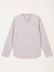 FatFace Long Sleeve Oxford Stripe Grandad Shirt - Bild 7 von 7