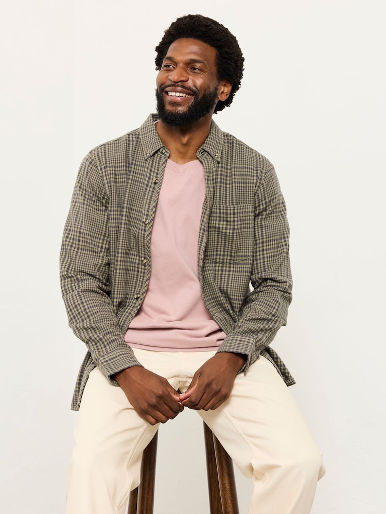 FatFace - Reid Sage Green Long Sleeve Check Shirt FatFace - Reid Sage Green Long Sleeve Check Shirt