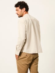 FatFace Light Natural Long Sleeve Grandad Utility Shirt - Image 2 of 6
