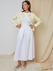 Threadbare White Midi Skirt with Pockets - Image 4 of 5