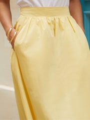 Threadbare Yellow Midi Skirt with Pockets - Image 4 of 4