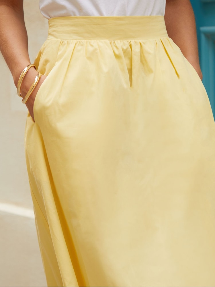 Threadbare Yellow Midi Skirt with Pockets - Image 4 of 4