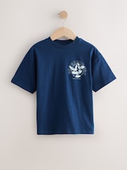 Navy/Stone/Brown Relaxed Fit Graphic Print Short Sleeve T-Shirts 3 Pack (3-16yrs) - Image 2 of 6