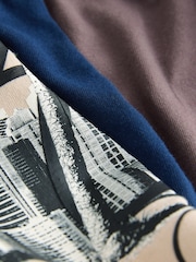 Navy/Stone/Brown Relaxed Fit Graphic Print Short Sleeve T-Shirts 3 Pack (3-16yrs) - Image 5 of 6