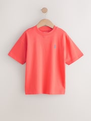 Green/Ecru/Coral/Purple Relaxed Fit Short Sleeve T-Shirts 4 Pack (3-16yrs) - Image 2 of 8